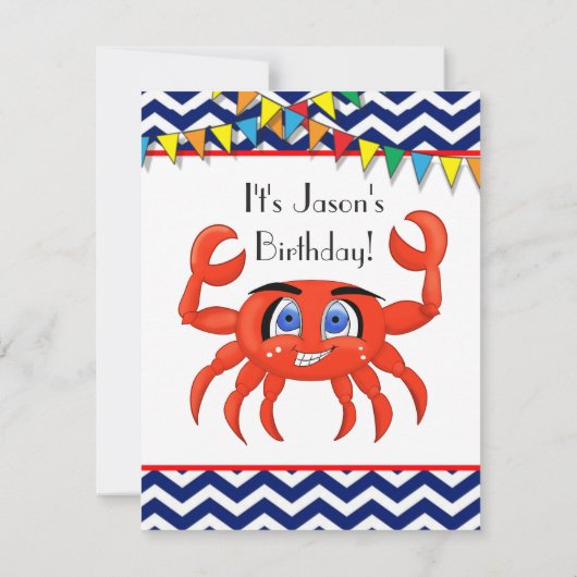 Invitation d'illustration de crabe (Dos)