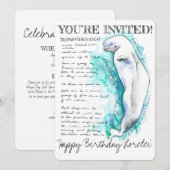 Invitation d'illustration personnalisée de baleine (Devant / Derrière)