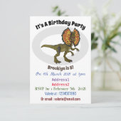 Invitation Dilophosaurus dessin animé (Debout devant)
