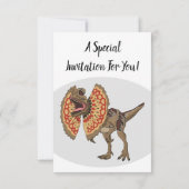 Invitation Dilophosaurus dessin animé (Dos)