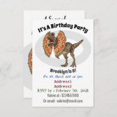 Invitation Dilophosaurus dessin animé (Devant / Derrière)