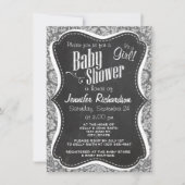 Invitation Dim Grey Damask ; Retro Chalkboard (Devant)