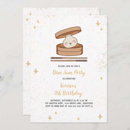 Invitation Dim Sum Dumpling Party (Devant / Derrière)