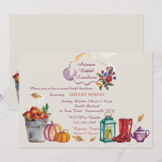 Invitation d'images d'automne (Devant / Derrière)