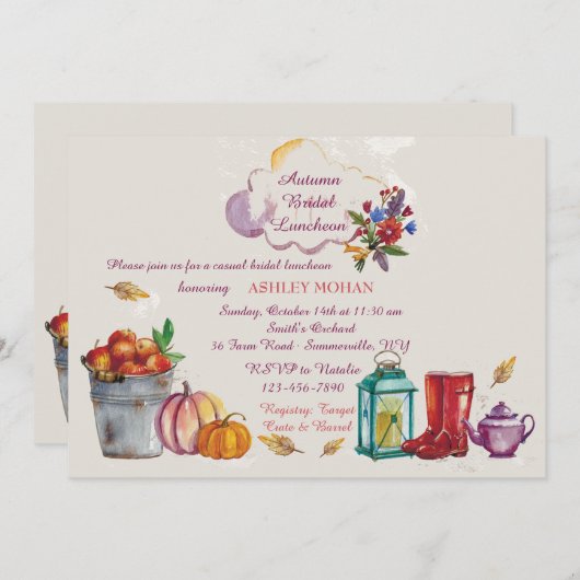 Invitation d'images d'automne (Devant / Derrière)