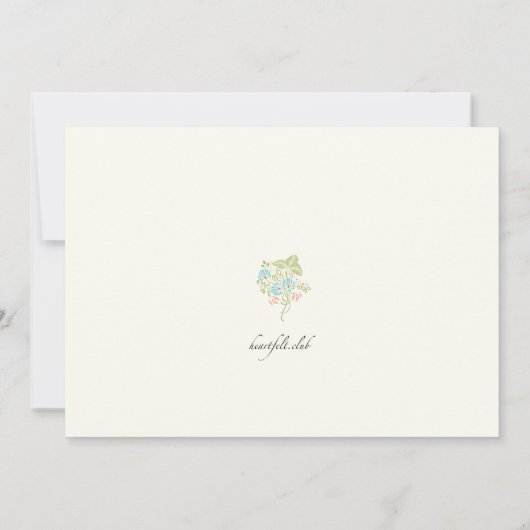 Invitation d'imaginaire de fleur (Dos)