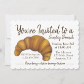 Invitation Dimanche Brunch Petit déjeuner Flaky Croissant Pât (Devant)