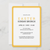 Invitation Dimanche de Pâques Brunch Moderne Jaune Élégant Fl (Devant)