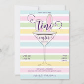 Invitation Dimanche de Pâques Martini Cocktail Brunch Dîner (Devant)