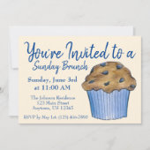 Invitation Dimanche Petit-déjeuner Brunch Blueberry Muffin (Devant)