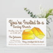 Invitation Dimanche Petit-déjeuner Brunch Spoonbread Pain de (Debout devant)