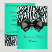 Invitation d'impression de Zebra bitumineux [Turqu (Devant / Derrière)