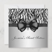 Invitation d'impression Zebra bitumineux [Argent] (Devant)