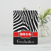 Invitation d'impression Zèbre rouge, noir, blanc (Debout devant)