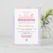 Invitation DINA Holographique Space Cowgirl Bachelorette (Debout devant)