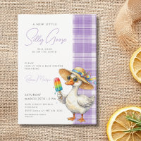 Dinde Chapeau Gingham Violet Fête de Bébé Glace