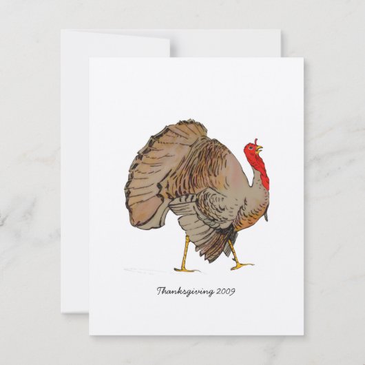 Invitation Dinde d'action de la couleur complète (Dos)