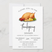 Invitation Dinde de dîner de Thanksgiving (Devant)