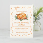 Invitation Dinde de dîner de Thanksgiving (Debout devant)