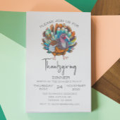 Invitation Dinde de dîner de Thanksgiving Aquarelle 