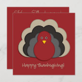 Invitation Dinde de Thanksgiving (Devant / Derrière)