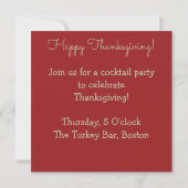 Invitation Dinde de Thanksgiving (Dos)