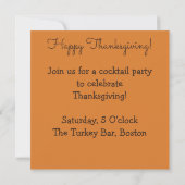 Invitation Dinde de Thanksgiving (Dos)