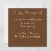 Invitation Dinde de Thanksgiving (Dos)