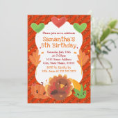 Invitation Dinde de Thanksgiving Citrouille Maïs doux Anniver (Debout devant)