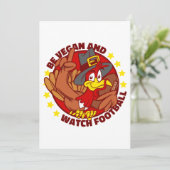 Invitation dinde de thanksgiving foot végétarien heureux (Debout devant)