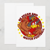 Invitation dinde de thanksgiving foot végétarien heureux (Devant / Derrière)