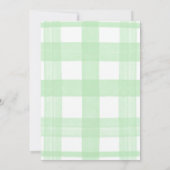 Invitation Dinde Folle verte Ruban Gingham Baby Shower (Dos)