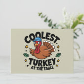 Invitation Dinde la plus cool à la table du dîner de Thanksgi (Debout devant)