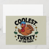 Invitation Dinde la plus cool à la table du dîner de Thanksgi (Devant / Derrière)