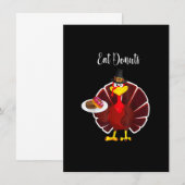 Invitation Dinde Mange Donuts Drôle Chapeau Mexicain de Thank (Devant / Derrière)