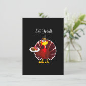 Invitation Dinde Manger des Donuts Drôle de Chapeau Mexicain  (Debout devant)