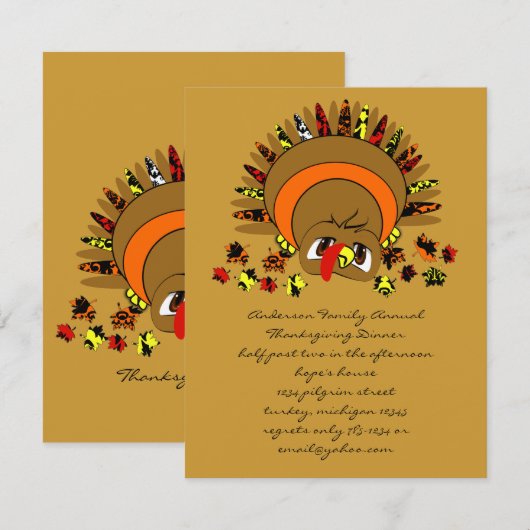 Invitation Dinde Mignon (Devant / Derrière)