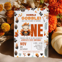 Dinde Mignonne Feuillage d'Automne Anniversaire de