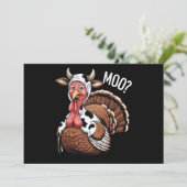 Invitation Dinde Moo drôle de Thanksgiving  (Debout devant)