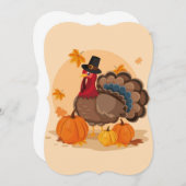 Invitation dinde pèlerine (Devant / Derrière)