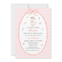 Dinde Rose vichy Bébé fille Baby shower
