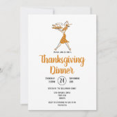 Invitation Dinde rôtie Rétro Dîner de Thanksgiving (Devant)