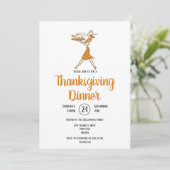 Invitation Dinde rôtie Rétro Dîner de Thanksgiving (Debout devant)