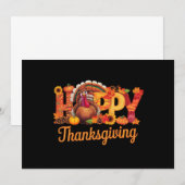 Invitation Dindes Heureuses de Thanksgiving Automne (Devant / Derrière)