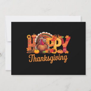 Invitation Dindes Heureuses de Thanksgiving Automne