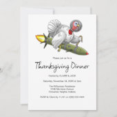 Invitation Dindon de fusée de Thanksgiving (Devant)