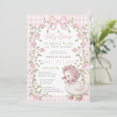 Invitation Dindon de la Farce en Liberté Baby Shower Rose à C (Debout devant)