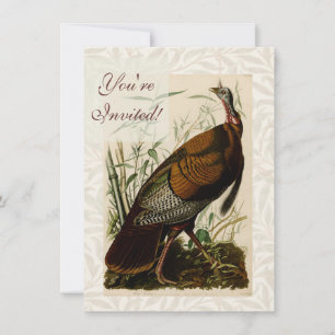 Invitation Dindon sauvage peinture d'oiseau Audubon