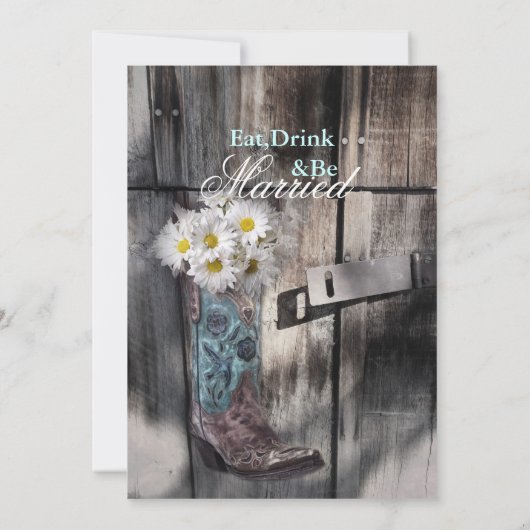 Invitation dîne de répétition mariage de cowboy de la marguer (Dos)