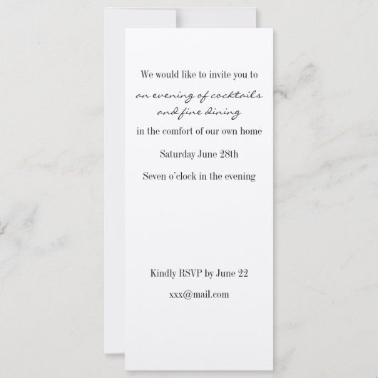 Invitation Dîner (Dos)